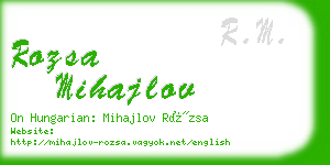 rozsa mihajlov business card